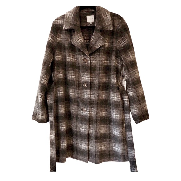 Cyrus black & gray plaid coat - Picture 3 of 7